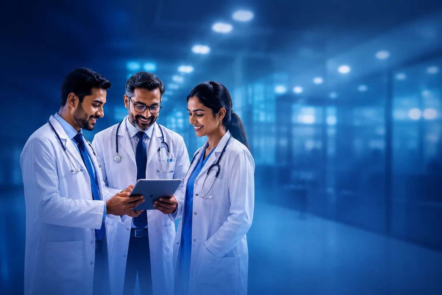 Doctors discussing patient records